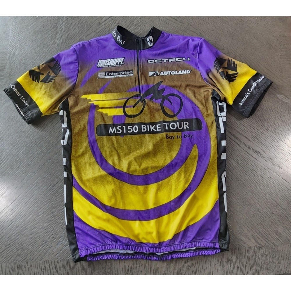 Hot Shoppe Designs  Cycling Jersey Men's Size L Zip‎ Up Bike Shirt